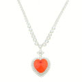 Picture of Crystal Heart Shape Necklace. Amethyst (204) Color