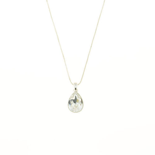 Picture of Crystal Teardrop Shape Necklace. Crystal  Color