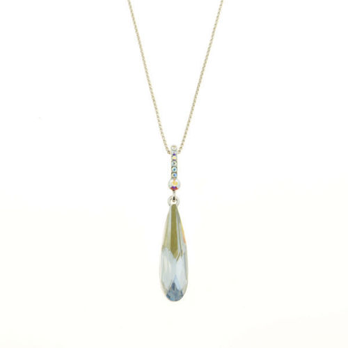 Picture of Crystal Teardrop Shape Necklace. Crystal Volcano (001 Vol) Color