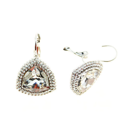 Picture of crystal  cube hoope earrings