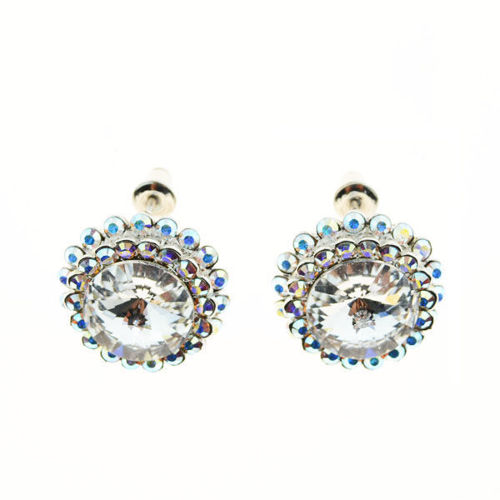 Picture of Crystal Butterfly Pierced Earrings. Crystal  Color