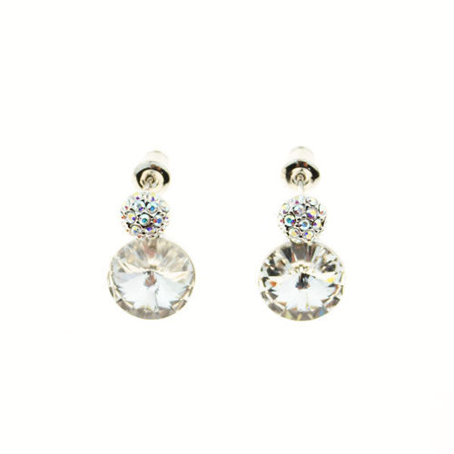 Picture of Crystal Circle Pierced Earrings. Crystal  Color