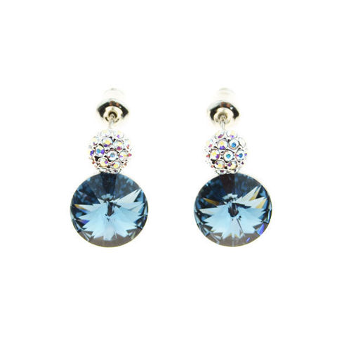 Picture of Crystal Circle Pierced Earrings. Montana (207) Color