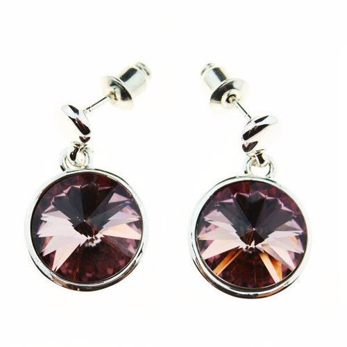 Picture of Crystal Circle Post Earring. Amethyst (204) Color