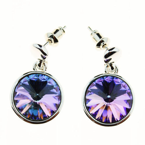 Picture of Crystal Circle Post Earring. Crystal Volcano (001 Vol) Color