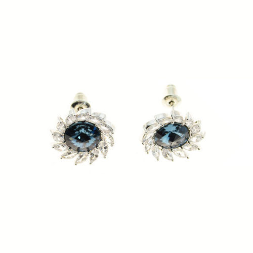 Picture of Crystal Earrings. Montana (207) Color