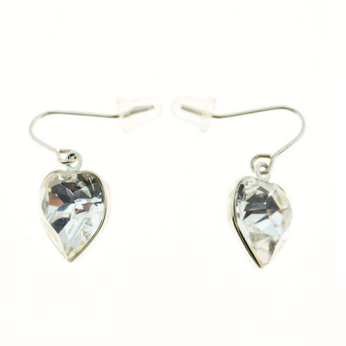 Picture of Crystal Heart Shape Pierced Earrings. Crystal  Color