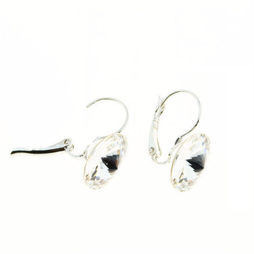 Picture of Crystal Leverback Drop Pierced Bella Earrings. Crystal  Color