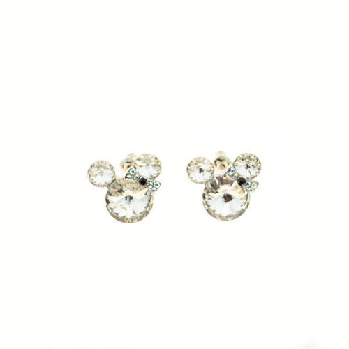 Picture of Crystal Mickey Mouse Shape Earrings. Crystal Aurore Boreale (001 Ab) Color