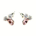 Picture of Crystal Mickey Mouse Sterling Silver Post Earrings. Amethyst (204) Color