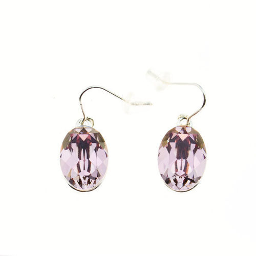 Picture of Crystal Oval Hook Earrings. Amethyst (204) Color