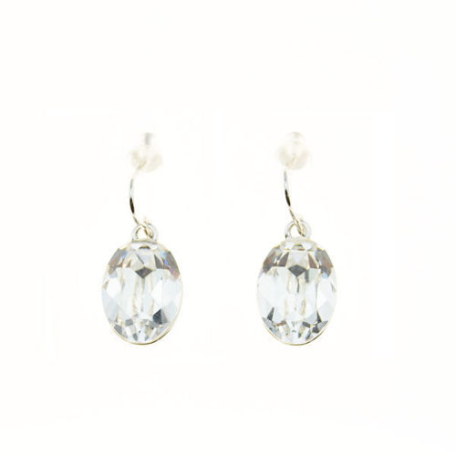 Picture of Crystal Oval Hook Earrings. Crystal  Color