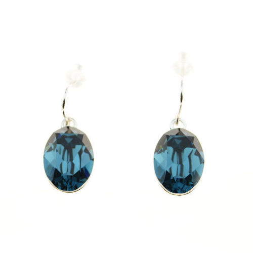 Picture of Crystal Oval Hook Earrings. Montana (207) Color