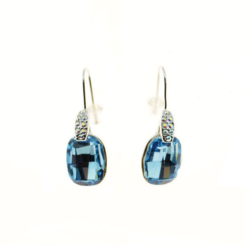 Picture of Crystal Oval Shape Earrings. Blue Zircon (229) Color