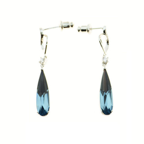 Picture of Crystal Oval Shape Earrings. Montana (207) Color