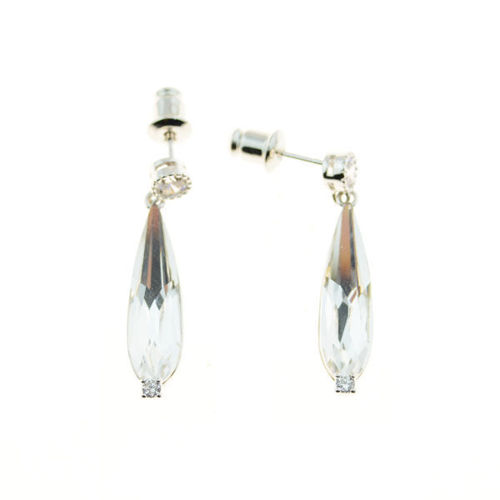 Picture of Crystal Pierced Oval Shape Earrings. Crystal  Color