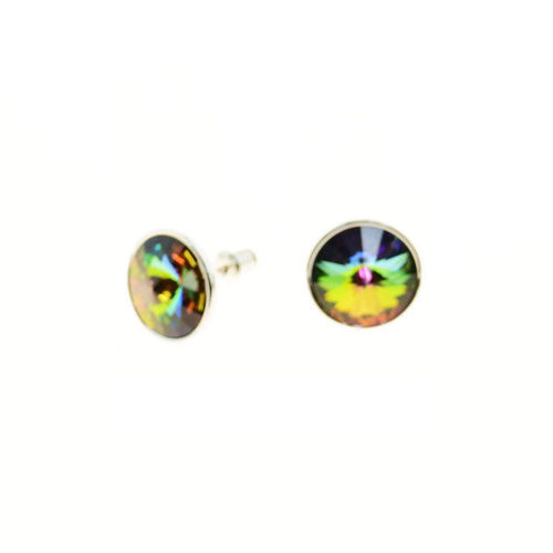 Picture of Crystal Round Shape Earrings. Crystal Vitrail Medium (001 Vm) Color