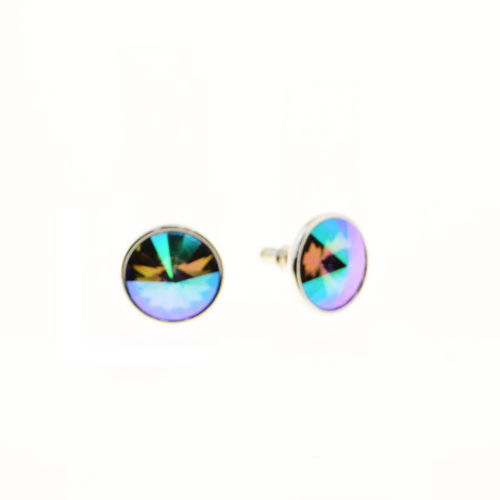 Picture of Crystal Round Shape Earrings. Crystal Volcano (001 Vol) Color