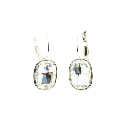 Picture of Crystal Square Shape Leverback Drop Earrings. Crystal  Color