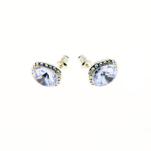 Picture of Crystal Square Sterling Post Earrings