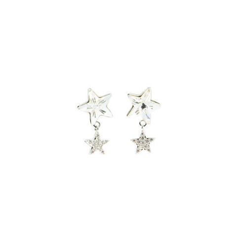 Picture of Crystal Star Dangle Earrings. Crystal  Color