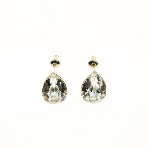 Picture of Crystal Teardrop Pierced Earrings. Crystal  Color