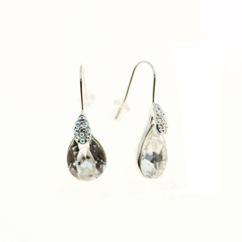 Picture of Crystal Teardrop Shape Earrings. Crystal  Color