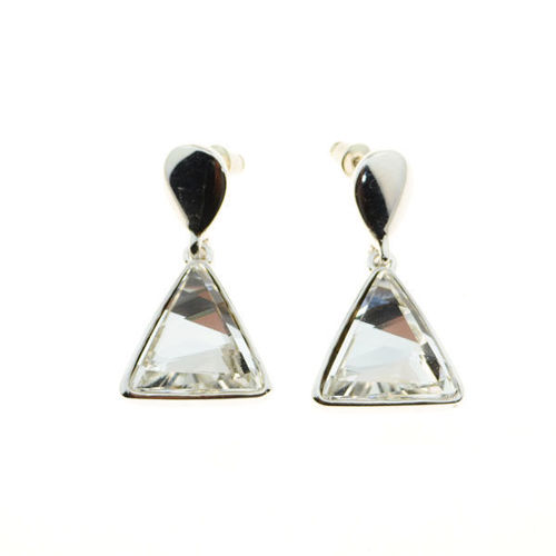 Picture of Crystal Triangle Shape Earrings. Crystal  Color