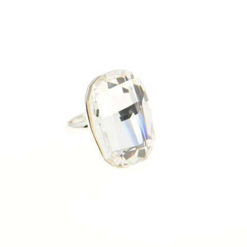 Picture of Crystal Large Rectangle Shape Ring. Crystal  Color