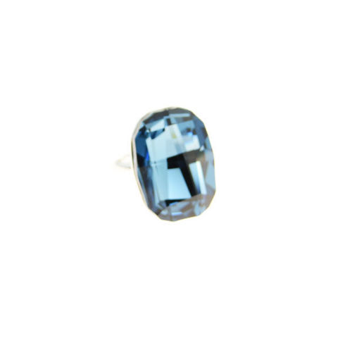 Picture of Crystal Large Rectangle Shape Ring. Montana (207) Color