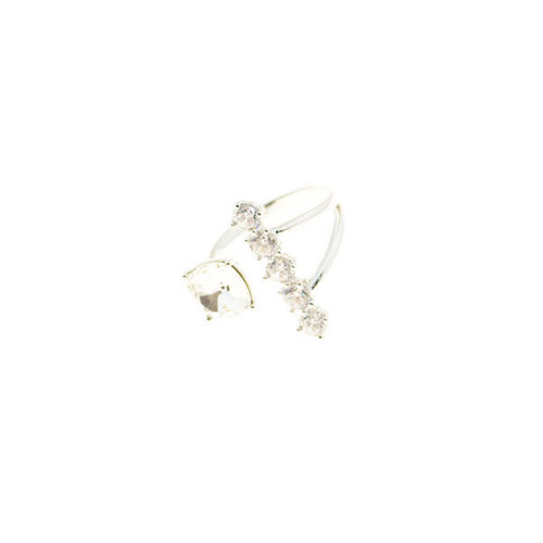 Picture of Crystal Open Shape Ring. Crystal  Color