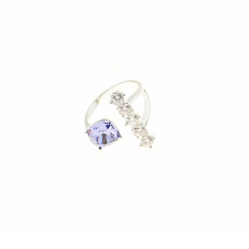 Picture of Crystal Open Shape Ring. Tanzanite (539) Color
