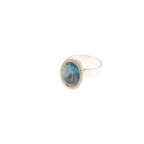 Picture of Crystal Oval Shape Ring. Montana (207) Color