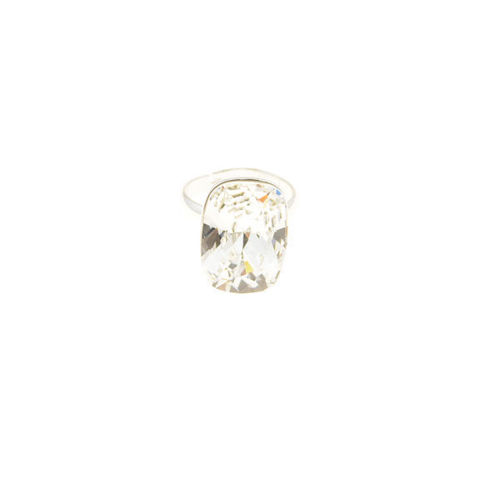 Picture of Crystal Rectangle Shape Ring. Crystal  Color