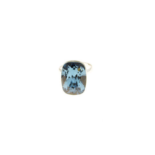Picture of Crystal Rectangle Shape Ring. Montana (207) Color