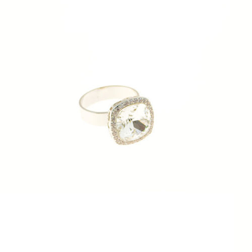 Picture of Crystal Square Shape Ring. Crystal  Color