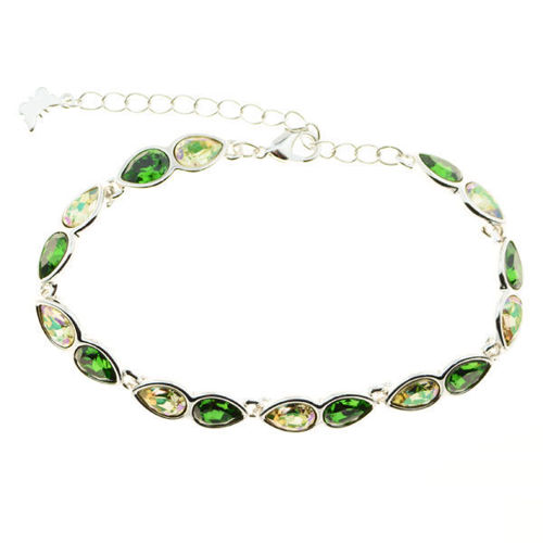 Picture of Crystal Round Shape Design Bracelet. green multi  Color