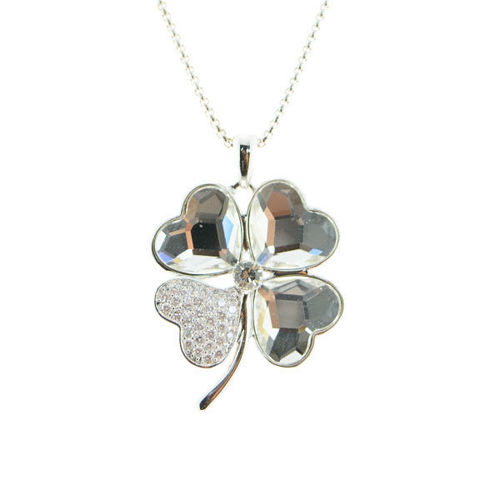 Picture of Crystal Clover Design Necklace. Crystal  Color