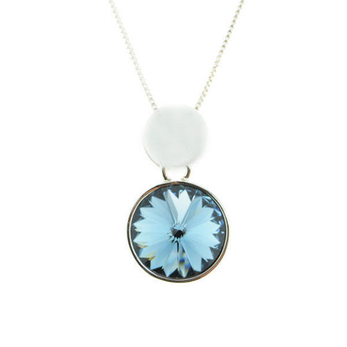 Picture of Crystal Double Circle Necklace. Montana (207) Color