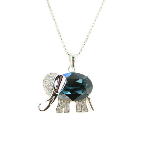 Picture of Crystal Elephant Necklace. Montana (207) Color