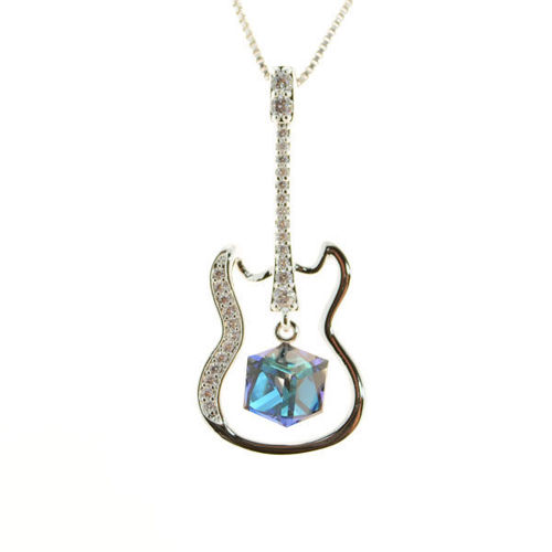 Picture of Crystal Guitar Necklace. Montana (207) Color
