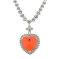 Picture of Crystal Heart Shape Necklace. Amethyst (204) Color