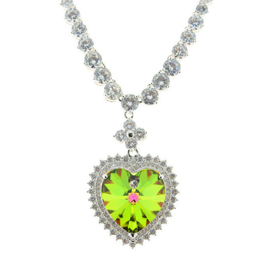 Picture of Crystal Heart Shape Necklace. Crystal  Color