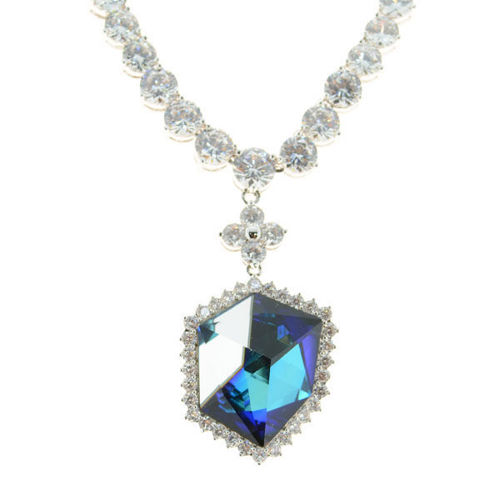 Picture of Crystal Hexagonal Necklace. Crystal Heliotrope (001 Hel) Color