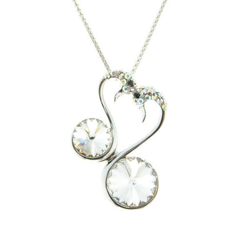 Picture of Crystal love swan Necklace Crystal color