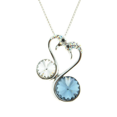 Picture of Crystal Love Swan Necklace Double color