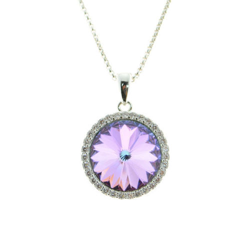 Picture of Crystal Round Shape Necklace. Crystal Volcano (001 Vol) Color