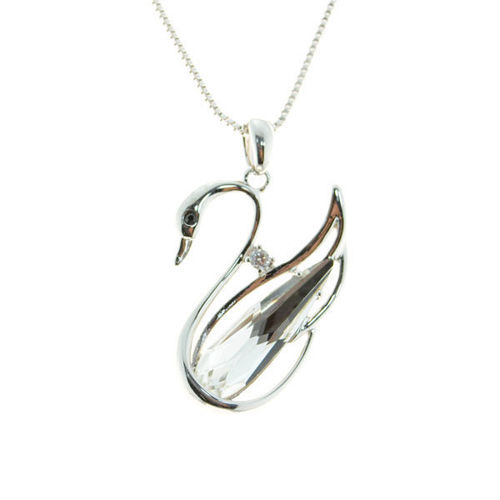 Picture of Crystal Swan Necklace. Crystal  Color