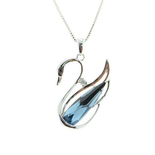 Picture of Crystal Swan Necklace. Montana (207) Color