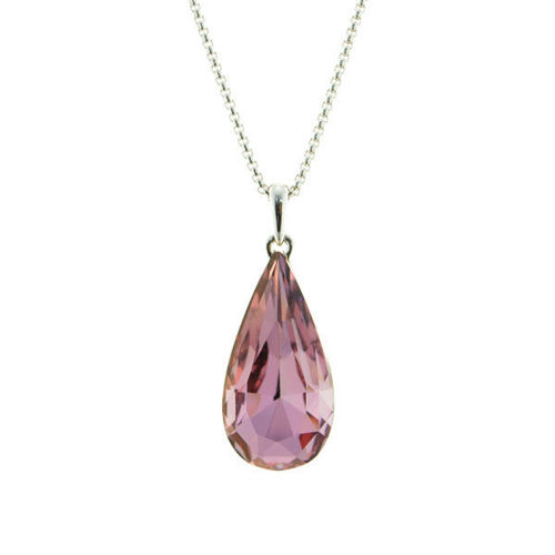 Picture of Crystal Teardrop Shape Necklace. Amethyst (204) Color